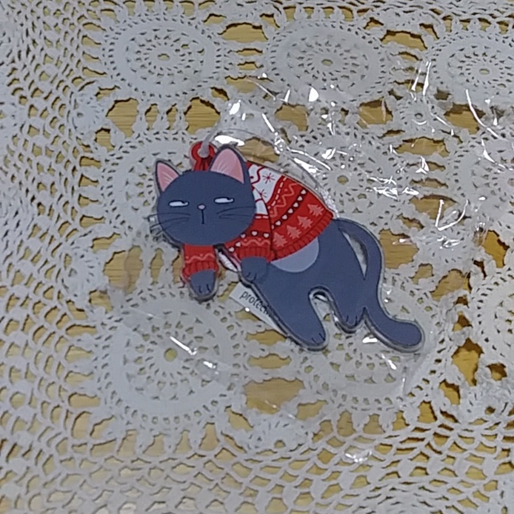 Christmas Ornament, Cat in Christmas Sweater, nwot